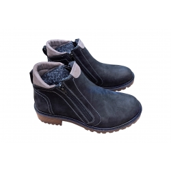 Botki Czarne skórzane obc.4cm nr.37