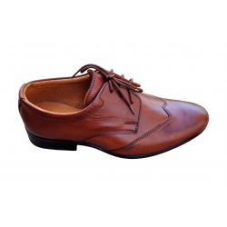 Wygodne skórzane półbuty dziecięce brązowe tęg G nr.34