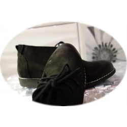 Skórzane botki Natalii czarne obcas 2 cm nr 37