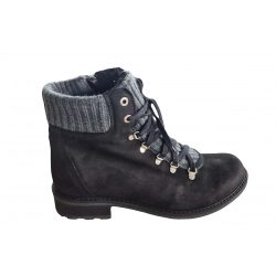 Botki damskie ze skóry czarne obc.3cm nr.38