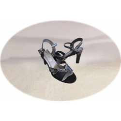 Sandały damskie skórzane czarne obcas 8 cm nr..37
