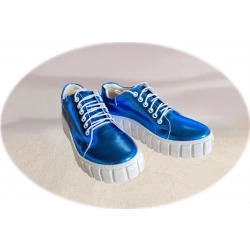 Skórzane niebieskie buty sportowe  nr..37