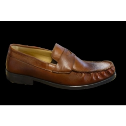 Wygodne skórzane mokasyny brązowe tęg G nr.42