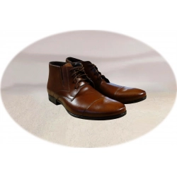 Skórzane brązowe sztyblety tęg G nr.42