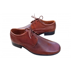 Eleganckie skórzane półbuty brązowe tęg G nr.37
