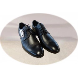 Moskała skórzane czarne półbuty tęg G nr.39