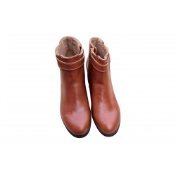 Botki brązowe skórzane obc.7cm nr.37