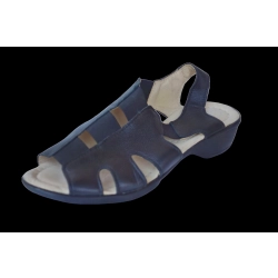 Skórzane sandały czarne obcas 3 cm nr 38