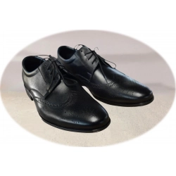 Męskie skórzane czarne półbuty tęg G nr.41