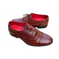 Eleganckie skórzane półbuty brązowe tęg G nr.36