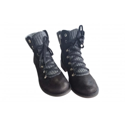 Botki damskie ze skóry czarne obc.3cm nr.38