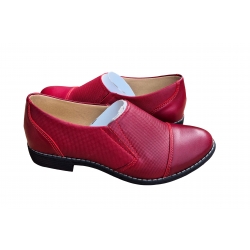 Półbuty damskie ze skóry bordo tęg.G obc.3 nr.37