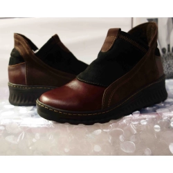 Botki damskie w kolorze brązu koturn 4cm nr.37