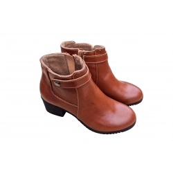 Botki brązowe skórzane obc.7cm nr.37