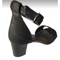 Skórzane SZERSZE sandały Natalii czarny satyna 39