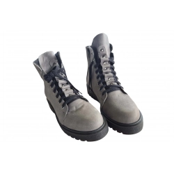 Botki damskie ze skóry popiel obc.3cm nr.37