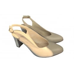 Sandały damskie ze skóry capucino obcas 8cm nr.37