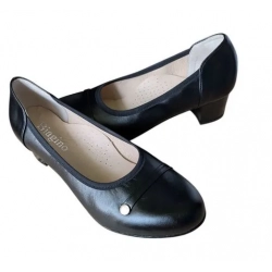 SKÓRZANE czółenko na szeroką stopę tęg H obcas 4,5cm 35,5