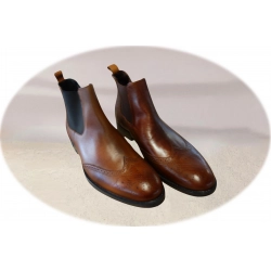 Skórzane brązowe sztyblety wsuwane tęg G nr.42