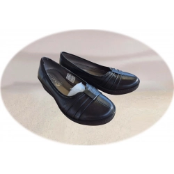 Czółenka damskie ze skóry czarne obc.5 cm nr.39