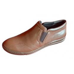 SKÓRZANE półbuty braz gumy szerokie nr38