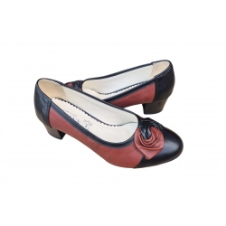 Czółenka damskie ze skóry brązowy obc.4 cm nr.37