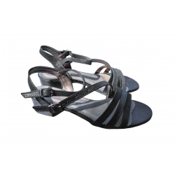 Skórzane czarne sandały obcas 3cm nr.37