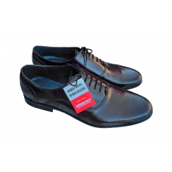 Eleganckie skórzane półbuty Moskała bordowe tęg G nr.44