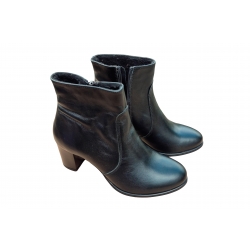 Botki Czarne skórzane obc.7cm nr.37