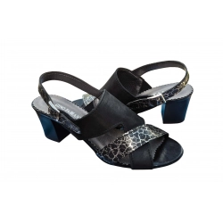 Sandały damskie ze skóry czarny_satyna nr.37 obc.6