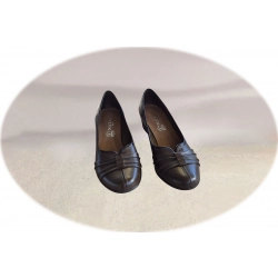 Czółenka damskie ze skóry brązowe obc.4,5 cm nr.37