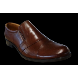 Eleganckie skórzane mokasyny brązowe tęg G nr.44