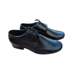 Wygodne skórzane półbuty dziecięce czarne tęg G nr.38