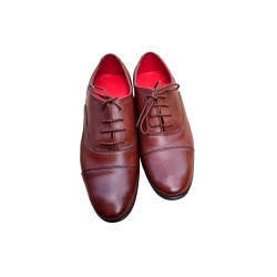 Eleganckie skórzane półbuty brązowe tęg G nr.36