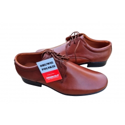 Eleganckie skórzane półbuty Moskała Brązowe tęg G nr.38