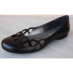 wygodne Skórzane baleriny damskie czarne  nr 37