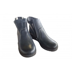 Botki damskie ze skóry popielobc.4cm nr.39