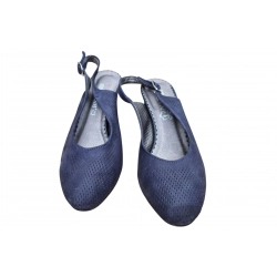 Sandały damskie ze skóry granatowe obcas 5,5cm nr.37