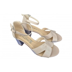 Sandały damskie ze skóry cappucino obc.7 nr.37