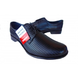Skorzane BUTY MESKIE szerokie TĘGOSĆ H  CZARNE 43