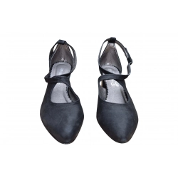 Sandały damskie ze skóry czarne obcas 7cm nr.37