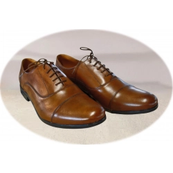 Klasyczne Skórzane półbuty brązowe tęg G nr.40