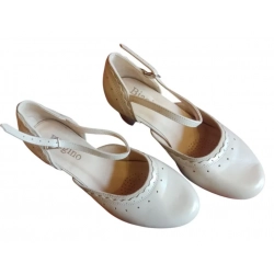 BARDZO SZEROKIE SANDAŁ BEŻ OBCAS 6CM TEG H 38