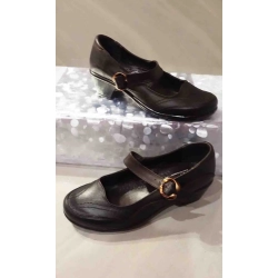 Czółenka damskie BRĄZ  KLAMRA obcas 4,5 cm nr.37