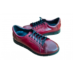 Sportowe skórzane półbuty bordo tęg G nr.43