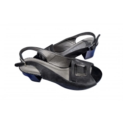 Sandały damskie ze skóry czarna_satyna nr.37 obc.6