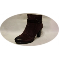 Botki damskie w kolorze bordo obcas 8,5cm nr.37