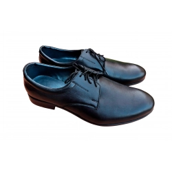Eleganckie skórzane półbuty  czarne tęg G nr.45
