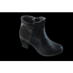 Botki czarne skórzane ocieplane obcas 7cm nr.40