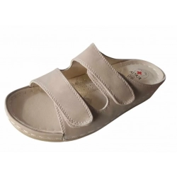 klapki bez z regulacją na szeroką stopę koturn rzep 39